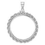Load image into Gallery viewer, 14K White Gold Rope Edge US $20 Dollar Liberty Saint-Gaudens Coin Bezel Holder Pendant Charm Screw Top Fits 34.2 mm Coins
