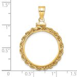 Load image into Gallery viewer, 14K Yellow Gold Rope Edge 1/4 oz Koala Australian Nugget Coin Bezel Holder Pendant Charm Screw Top Fits 20.1 mm Coins

