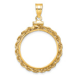 Load image into Gallery viewer, 14K Yellow Gold Rope Edge 1/4 oz Koala Australian Nugget Coin Bezel Holder Pendant Charm Screw Top Fits 20.1 mm Coins
