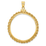Load image into Gallery viewer, 14K Yellow Gold Rope Edge Old US Series 1 oz Panda Australian Nugget Kangaroo Koala Coin Bezel Holder Pendant Charm Screw Top Fits 32 mm Coins
