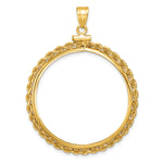 Load image into Gallery viewer, 14K Yellow Gold Rope Edge Old US Series 1 oz Panda Australian Nugget Kangaroo Koala Coin Bezel Holder Pendant Charm Screw Top Fits 32 mm Coins
