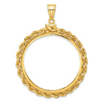 Load image into Gallery viewer, 14K Yellow Gold Rope Edge US $20 Dollar Liberty Saint-Gaudens Coin Bezel Holder Pendant Charm Screw Top Fits 34.2 mm Coins
