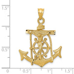 Indlæs billede til gallerivisning 14K Yellow Gold Satin Diamond-Cut Mariners Crucifix Pendant
