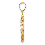 Indlæs billede til gallerivisning 14K Yellow Gold Wheat Chain 1/20 oz Maple Leaf Panda Kangaroo 1/25 oz Cat Coin Bezel Holder Pendant Charm Screw Top Fits 14 mm Coins
