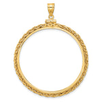 画像をギャラリービューアに読み込む, 14K Yellow Gold Wheat Chain 50 Peso Coin Bezel Holder Pendant Charm Screw Top Fits 37 mm Coins

