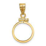 Load image into Gallery viewer, 10K Yellow Gold US $1 Dollar Type 1 Mexican 2 Peso Coin Bezel Holder Pendant Screw Top Fits 13 mm Coins
