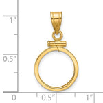 Load image into Gallery viewer, 10K Yellow Gold Screw Top Coin Bezel Pendant for 14 mm Coins

