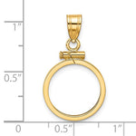 Charger l'image dans la galerie, 10K Yellow Gold US $1 Dollar Type 2 Coin Bezel Holder Pendant Screw Top Fits 15 mm Coins
