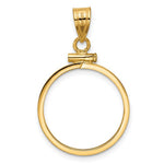 Indlæs billede til gallerivisning 10K Yellow Gold 5 Peso Coin Bezel Holder Pendant Screw Top Fits 19 mm Coins
