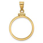 Indlæs billede til gallerivisning 10K Yellow Gold 1/4 oz Kangaroo Coin Bezel Holder Pendant Screw Top Fits 20 mm Coins
