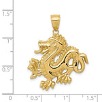 Indlæs billede til gallerivisning 14k Yellow Gold Dragon Pendant Charm
