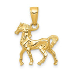 Załaduj obraz do przeglądarki galerii, 14k Yellow Gold Horse Pendant Charm 3D
