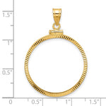 Afbeelding in Gallery-weergave laden, 14K Yellow Gold 1/2 oz or Half Ounce American Eagle Coin Holder Bezel Screw Top Pendant Charm Holds 27mm x 2.2mm Coins
