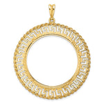 Carregar imagem no visualizador da galeria, 14K Yellow Gold Greek Key Rope Diamond Cut US $20 Dollar Liberty Saint-Gaudens Coin Bezel Holder Pendant Charm Prong Fits 34.2 mm Coins
