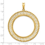 Carregar imagem no visualizador da galeria, 14K Yellow Gold Greek Key Rope Diamond Cut US $20 Dollar Liberty Saint-Gaudens Coin Bezel Holder Pendant Charm Prong Fits 34.2 mm Coins

