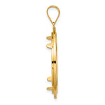 Load image into Gallery viewer, 14K Yellow Gold Diamond Cut And Black Enamel Greek Key 1/2 oz American Eagle Panda US $10 Dollar Liberty Indian Coin Bezel Holder Pendant Charm Prong Fits 27 mm Coins
