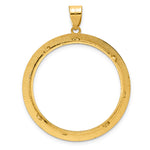 Load image into Gallery viewer, 14K Yellow Gold Diamond Cut And Black Enamel Greek Key Old US Series 1 oz Panda Australian Nugget Kangaroo Koala Coin Bezel Holder Pendant Charm Prong Fits 32 mm Coins
