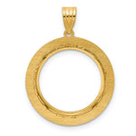 Load image into Gallery viewer, 14K Yellow Gold And Black Enamel Greek Key US Dime 1/10 oz Panda Cat Coin Bezel Holder Pendant Charm Prong Fits 18 mm Coins
