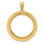 Load image into Gallery viewer, 14K Yellow Gold And Black Enamel Greek Key 1/4 oz American Eagle Panda 2 Rand US $5 Jamestown Coin Bezel Holder Pendant Charm Prong Fits 22 mm Coins
