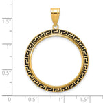Load image into Gallery viewer, 14K Yellow Gold And Black Enamel Greek Key 1/2 oz American Eagle Panda US $10 Dollar Liberty Indian Coin Bezel Holder Pendant Charm Prong Fits 27 mm Coins
