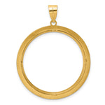 Load image into Gallery viewer, 14K Yellow Gold And Black Enamel Greek Key Old US Series 1 oz Panda Australian Nugget Kangaroo Koala Coin Bezel Holder Pendant Charm Prong Fits 32 mm Coins
