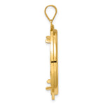 Load image into Gallery viewer, 14K Yellow Gold And Black Enamel Greek Key 1 oz American Eagle Cat Krugerrand Coin Bezel Holder Pendant Charm Prong Fits 32.7 mm Coins
