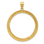 Load image into Gallery viewer, 14K Yellow Gold And Black Enamel Greek Key 1 oz American Eagle Cat Krugerrand Coin Bezel Holder Pendant Charm Prong Fits 32.7 mm Coins
