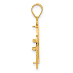 Load image into Gallery viewer, 14K Yellow Gold Diamond Cut Greek Key 1/10 oz American Eagle Krugerrand Coin Bezel Holder Pendant Charm Prong Fits 16.5 mm Coins
