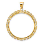 Load image into Gallery viewer, 14K Yellow Gold Textured Greek Key Old US Series 1 oz Panda Australian Nugget Kangaroo Koala Coin Bezel Holder Pendant Charm Prong Fits 32 mm Coins
