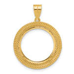 Lade das Bild in den Galerie-Viewer, 14K Yellow Gold Diamond Cut Layered 1/10 oz American Eagle Krugerrand Coin Bezel Holder Pendant Prong Fits 16.5 mm Coins
