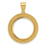 Lade das Bild in den Galerie-Viewer, 14K Yellow Gold Diamond Cut Layered 1/10 oz American Eagle Krugerrand Coin Bezel Holder Pendant Prong Fits 16.5 mm Coins
