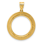 Lade das Bild in den Galerie-Viewer, 14K Yellow Gold Diamond Cut Layered US Dime 1/10 oz Panda Cat Coin Bezel Holder Pendant Prong Fits 18 mm Coins
