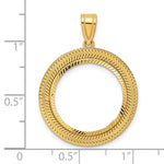 Lade das Bild in den Galerie-Viewer, 14K Yellow Gold Diamond Cut Layered US Dime 1/10 oz Panda Cat Coin Bezel Holder Pendant Prong Fits 18 mm Coins
