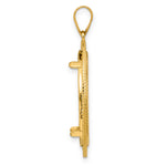 Lade das Bild in den Galerie-Viewer, 14K Yellow Gold Diamond Cut Layered 1/4 oz American Eagle Panda 2 Rand US $5 Jamestown Coin Bezel Holder Pendant Prong Fits 22 mm Coins
