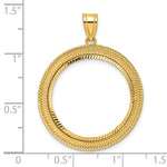 Lade das Bild in den Galerie-Viewer, 14K Yellow Gold Diamond Cut Layered 1/4 oz American Eagle Panda 2 Rand US $5 Jamestown Coin Bezel Holder Pendant Prong Fits 22 mm Coins
