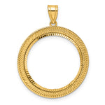 Lade das Bild in den Galerie-Viewer, 14K Yellow Gold Diamond Cut Layered 1/4 oz American Eagle Panda 2 Rand US $5 Jamestown Coin Bezel Holder Pendant Prong Fits 22 mm Coins
