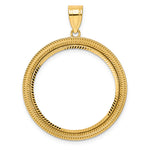 Lataa kuva Galleria-katseluun, 14K Yellow Gold Diamond Cut Layered 1/2 oz American Eagle Panda US $10 Dollar Liberty Indian Coin Bezel Holder Pendant Prong Fits 27 mm Coins
