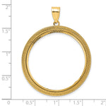 Afbeelding in Gallery-weergave laden, 14K Yellow Gold Diamond Cut Layered 1 oz American Eagle Cat Krugerrand Coin Bezel Holder Pendant Prong Fits 32.7 mm Coins
