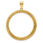 Загрузить изображение в средство просмотра галереи, 14K Yellow Gold Textured Layered Old US Series 1 oz Panda Australian Nugget Kangaroo Koala Coin Bezel Holder Pendant Prong Fits 32 mm Coins
