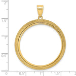 Загрузить изображение в средство просмотра галереи, 14K Yellow Gold Textured Layered Old US Series 1 oz Panda Australian Nugget Kangaroo Koala Coin Bezel Holder Pendant Prong Fits 32 mm Coins
