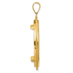 Load image into Gallery viewer, 14K Yellow Gold Textured Layered 1 oz American Eagle Cat Krugerrand Coin Bezel Holder Pendant Prong Fits 32.7 mm Coins
