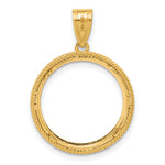 Lade das Bild in den Galerie-Viewer, 14K Yellow Gold Diamond Cut Popcorn 1/10 oz American Eagle Krugerrand Coin Bezel Holder Pendant Prong Fits 16.5 mm Coins

