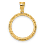 Kép betöltése a galériamegjelenítőbe: 14K Yellow Gold Diamond Cut Popcorn US Dime 1/10 oz Panda Cat Coin Bezel Holder Pendant Prong Fits 18 mm Coins
