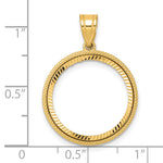 Kép betöltése a galériamegjelenítőbe: 14K Yellow Gold Diamond Cut Popcorn US Dime 1/10 oz Panda Cat Coin Bezel Holder Pendant Prong Fits 18 mm Coins
