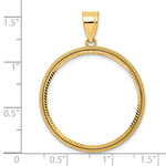 Lataa kuva Galleria-katseluun, 14K Yellow Gold Diamond Cut Popcorn 1/2 oz American Eagle Panda US $10 Dollar Liberty Indian Coin Bezel Holder Pendant Prong Fits 27 mm Coins
