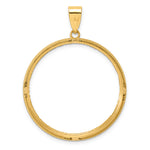 Загрузить изображение в средство просмотра галереи, 14K Yellow Gold Diamond Cut Popcorn 1 oz American Eagle Cat Krugerrand Coin Bezel Holder Pendant Prong Fits 32.7 mm Coins
