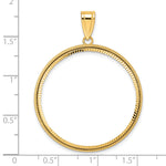 Загрузить изображение в средство просмотра галереи, 14K Yellow Gold Diamond Cut Popcorn 1 oz American Eagle Cat Krugerrand Coin Bezel Holder Pendant Prong Fits 32.7 mm Coins
