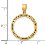 Cargar imagen en el visor de la galería, 14K Yellow Gold Beaded US Dime 1/10 oz Panda Cat Coin Bezel Holder Pendant Prong Fits 18 mm Coins

