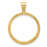 Lade das Bild in den Galerie-Viewer, 14K Yellow Gold Beaded 1/4 oz American Eagle Panda 2 Rand US $5 Jamestown Coin Bezel Holder Pendant Prong Fits 22 mm Coins
