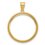 Lade das Bild in den Galerie-Viewer, 14K Yellow Gold Beaded 1/4 oz American Eagle Panda 2 Rand US $5 Jamestown Coin Bezel Holder Pendant Prong Fits 22 mm Coins
